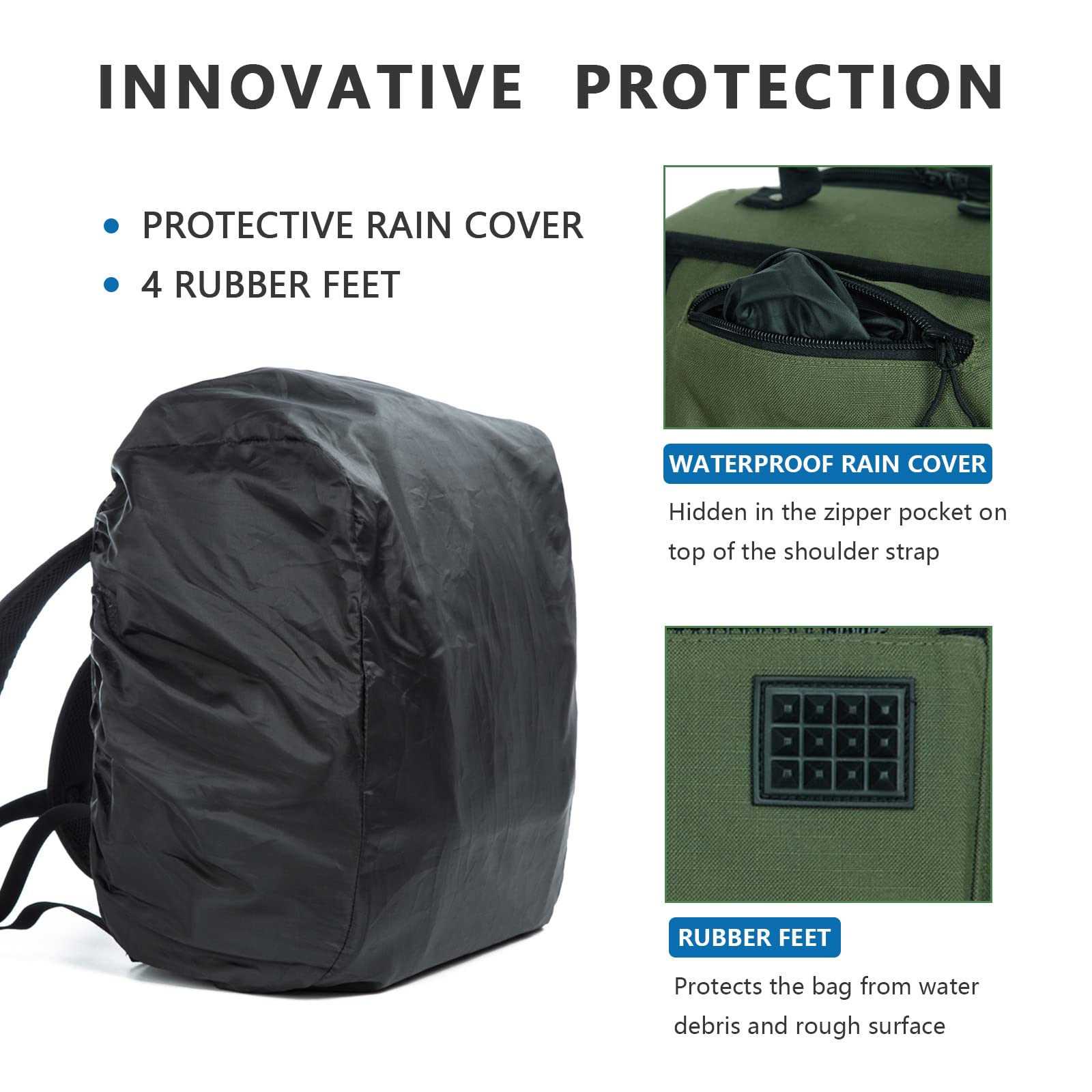 AUMTISC Fishing Tackle Backpack with 4 Tackle Boxes(1582D)