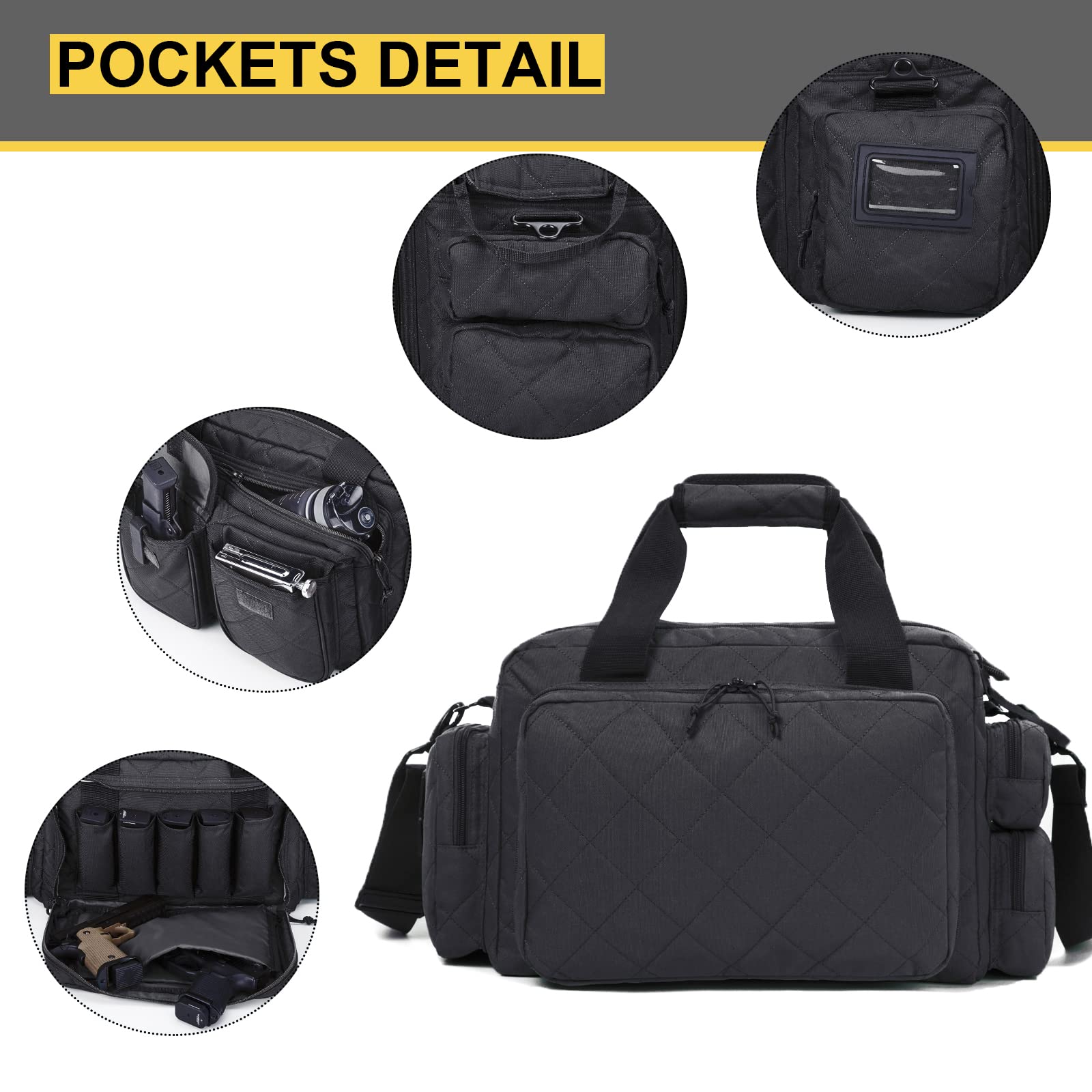 AUMTISC Tactical Pistol Range Bags for Handguns and Ammo(2160)