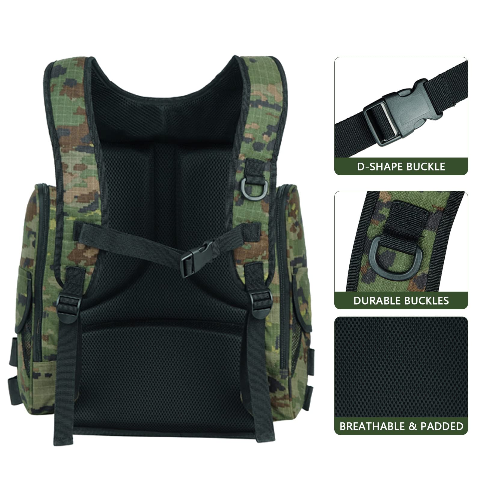 AUMTISC Fishing Tackle Backpack with 4 Tackle Boxes(1582D)