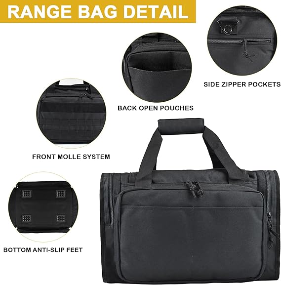 AUMTISC Tactical Pistol Range Bags for Handguns and Ammo(2223)