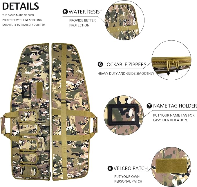 AUMTISC Tactical Rifle Gun Case, 38/42 Inch with 5 Pouches(2055/2056)