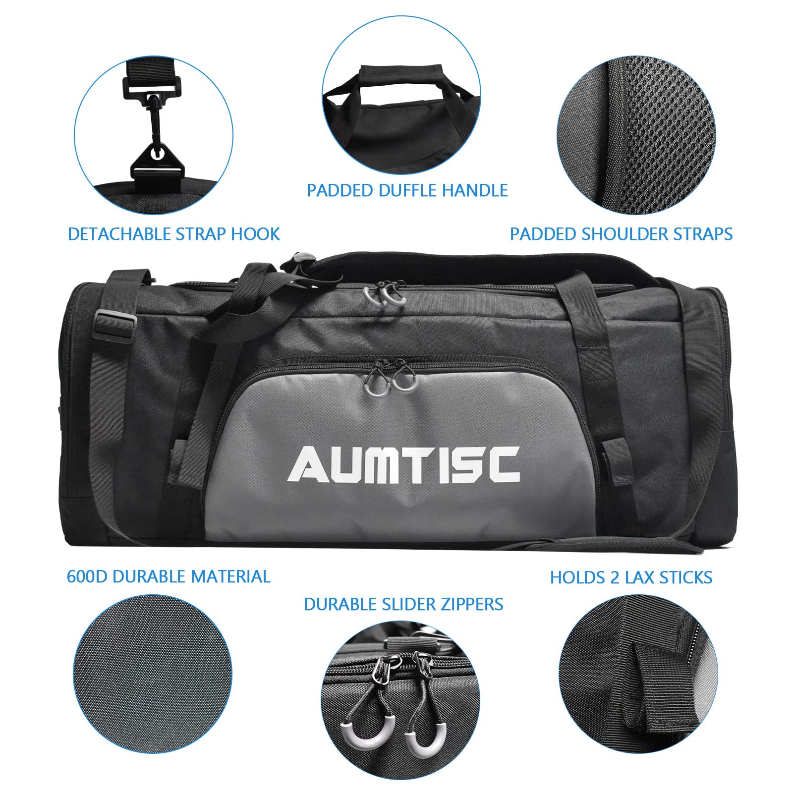 AUMTISC Lacrosse Bag, Use as a Backpack or Duffel Bag(2664)