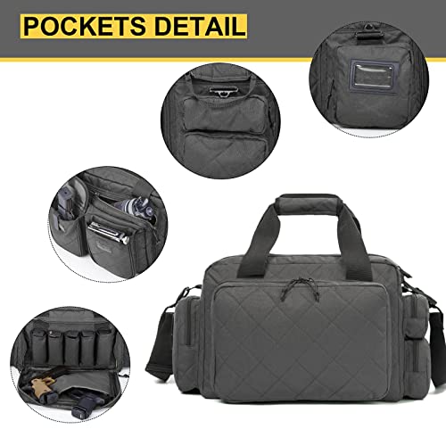 AUMTISC Tactical Pistol Range Bags for Handguns and Ammo(2160）