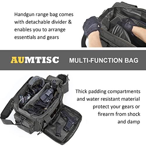 AUMTISC Tactical Pistol Range Bags for Handguns and Ammo(2160）