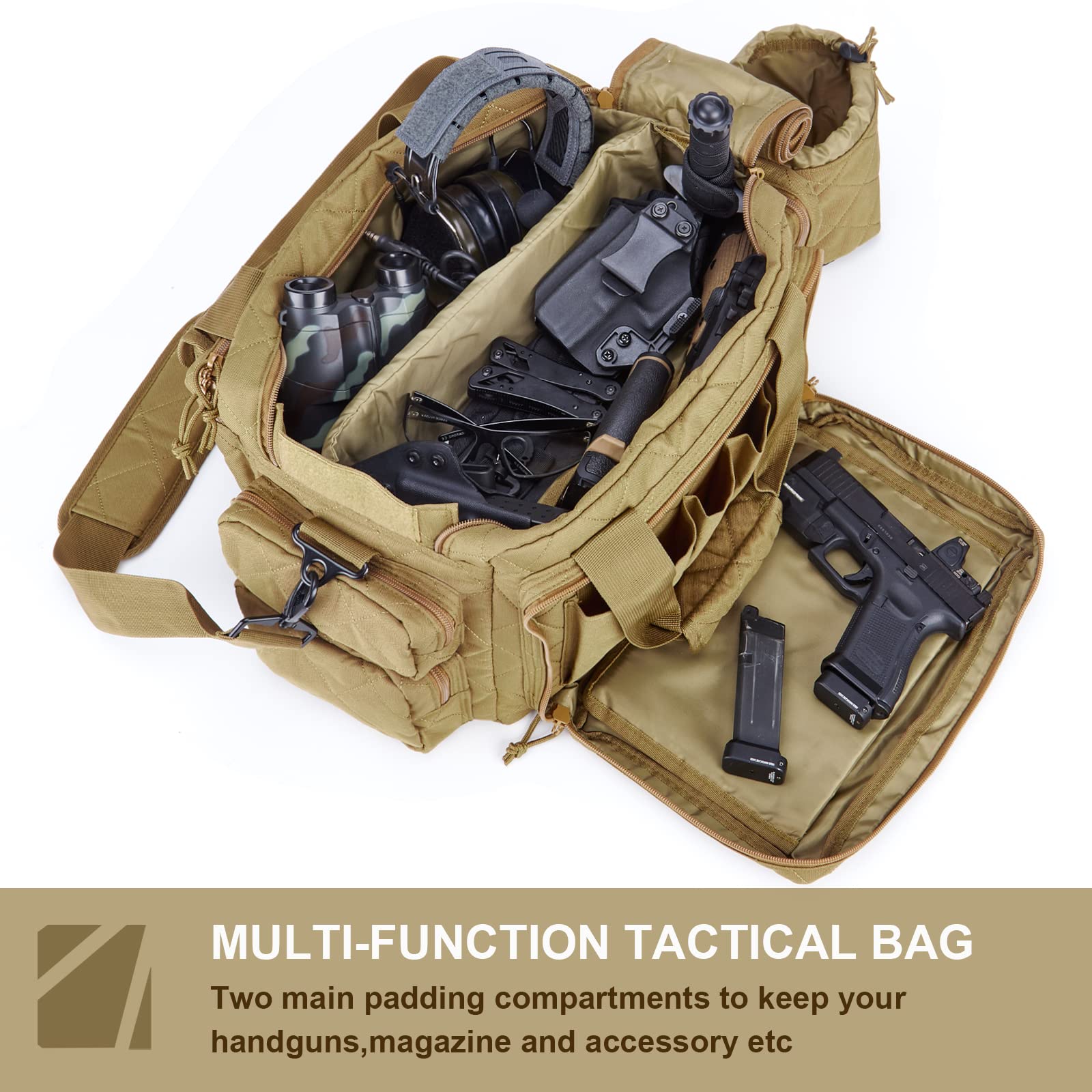 AUMTISC Tactical Pistol Range Bags for Handguns and Ammo(2160）