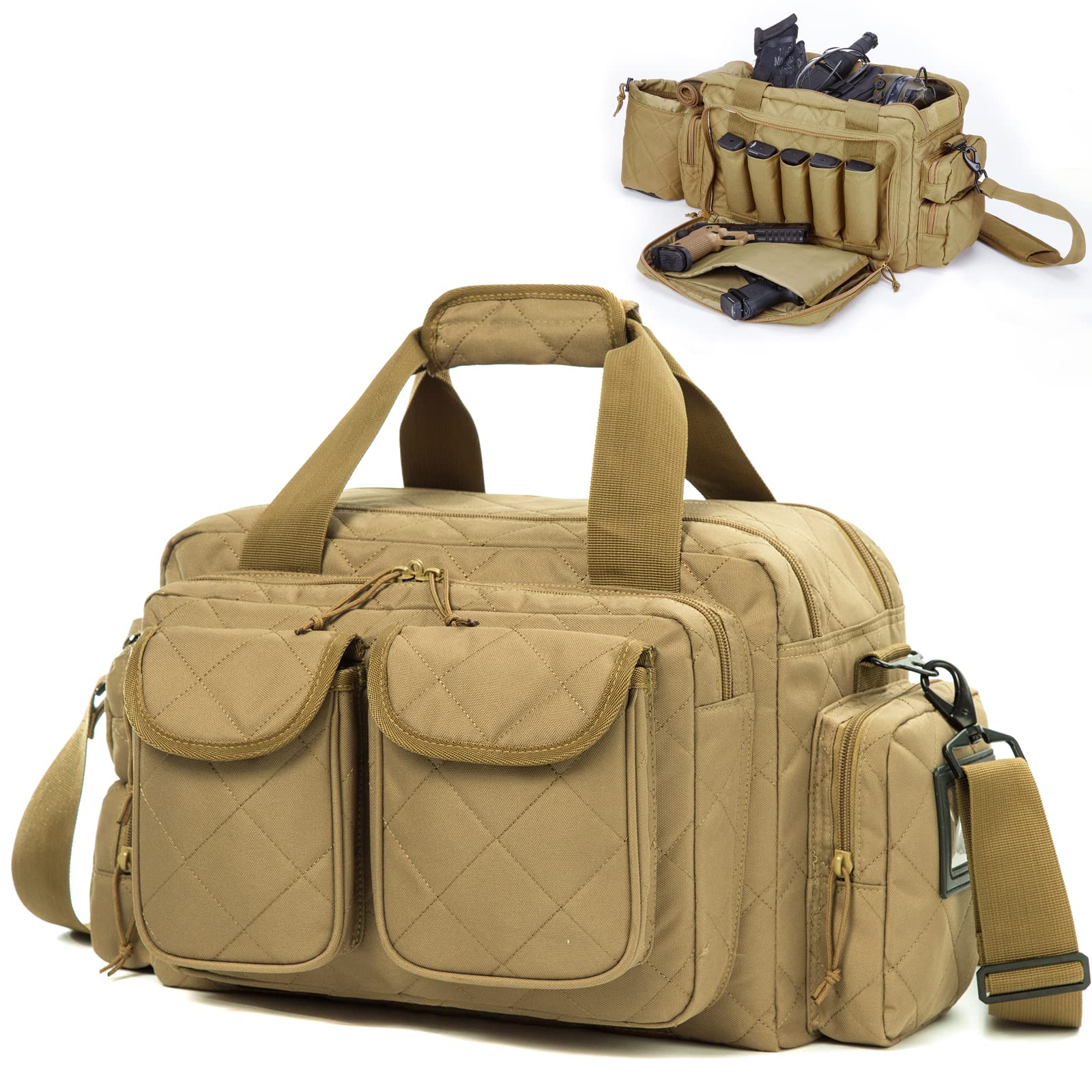 AUMTISC Tactical Pistol Range Bags for Handguns and Ammo(2160）