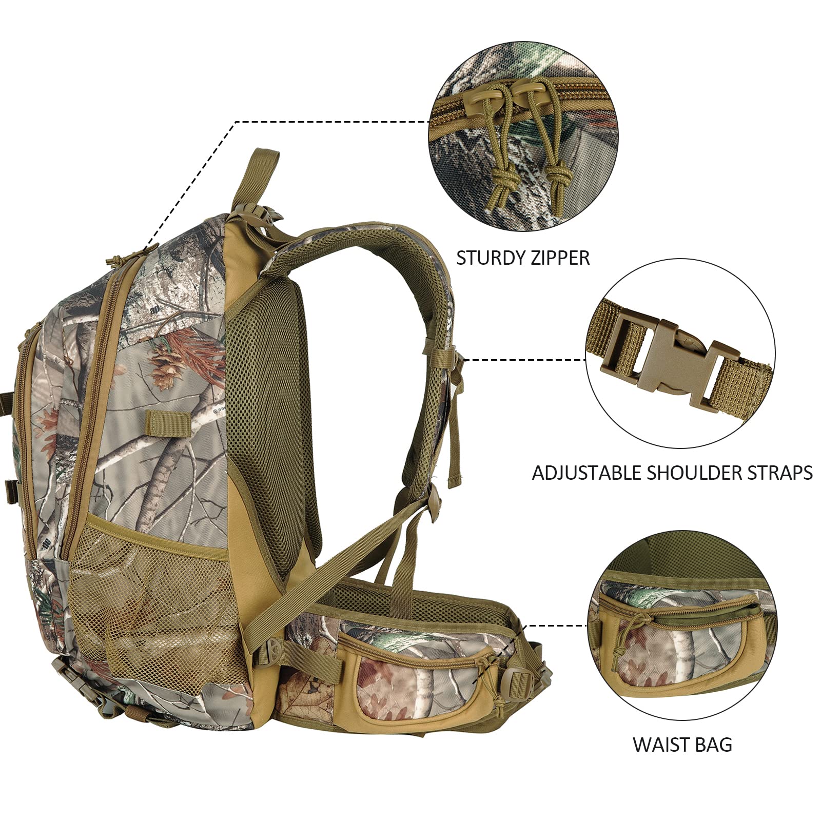 AUMTISC Hunting Backpack with Rifle Holde(2250)