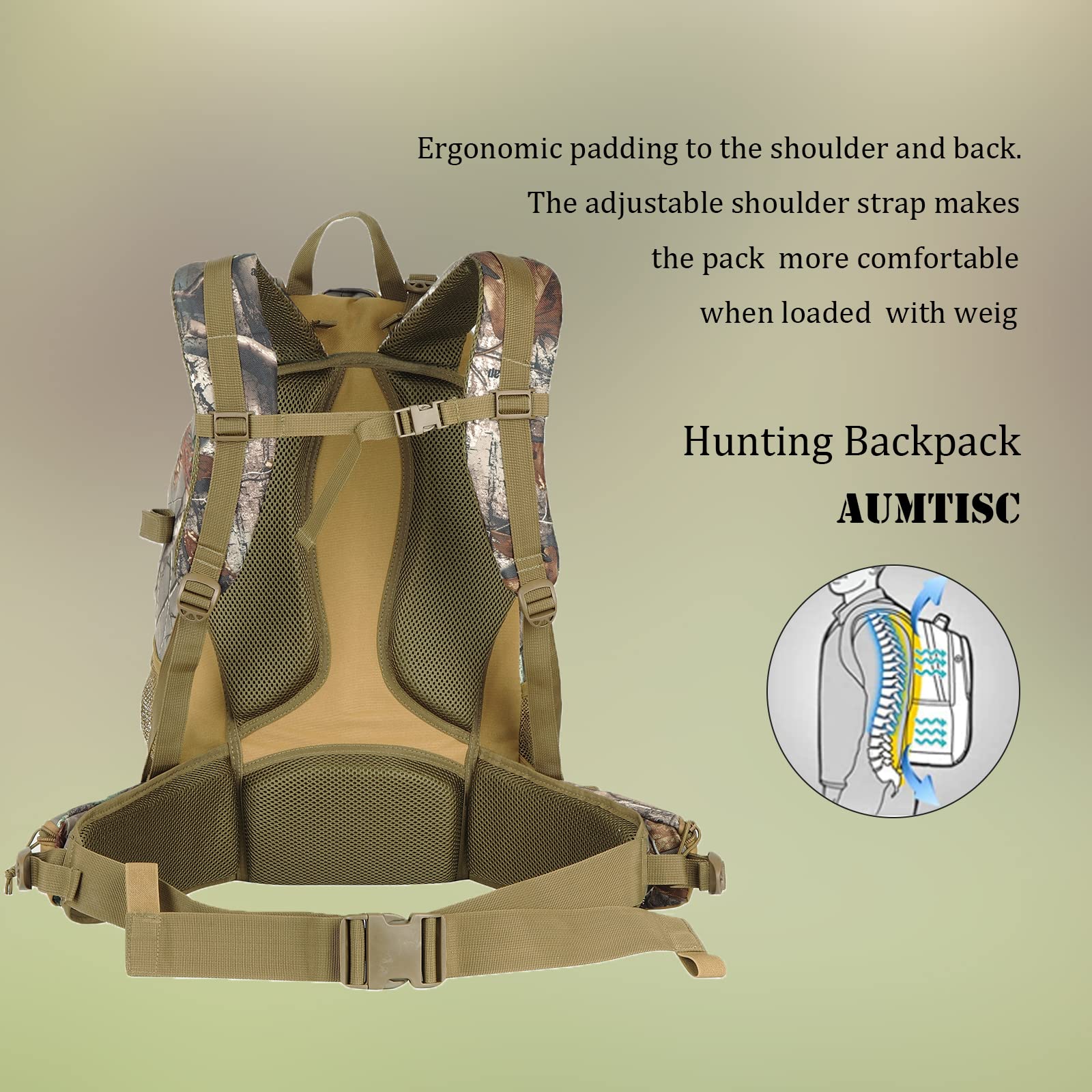 AUMTISC Hunting Backpack with Rifle Holde(2250)