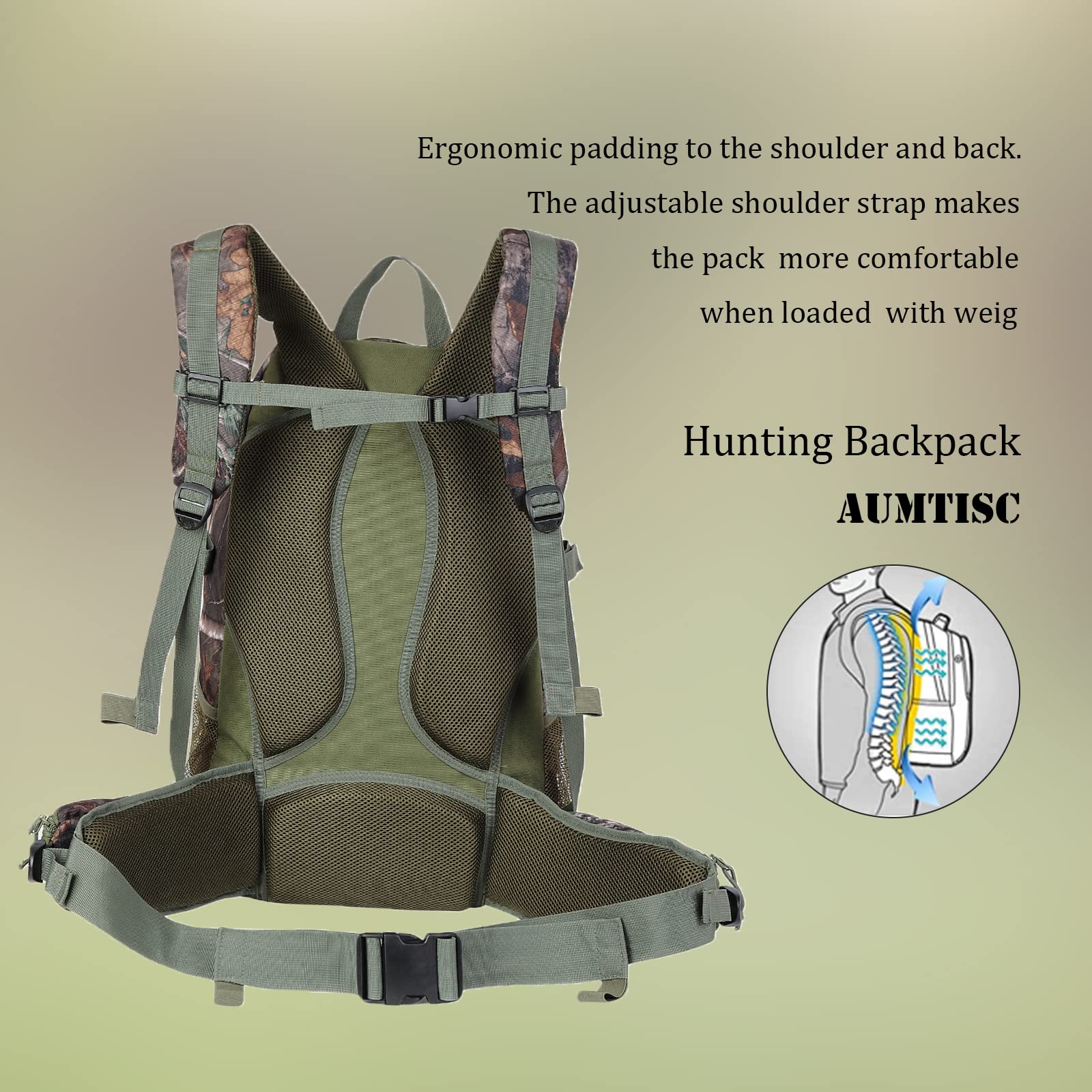 AUMTISC Hunting Backpack with Rifle Holde(2250)