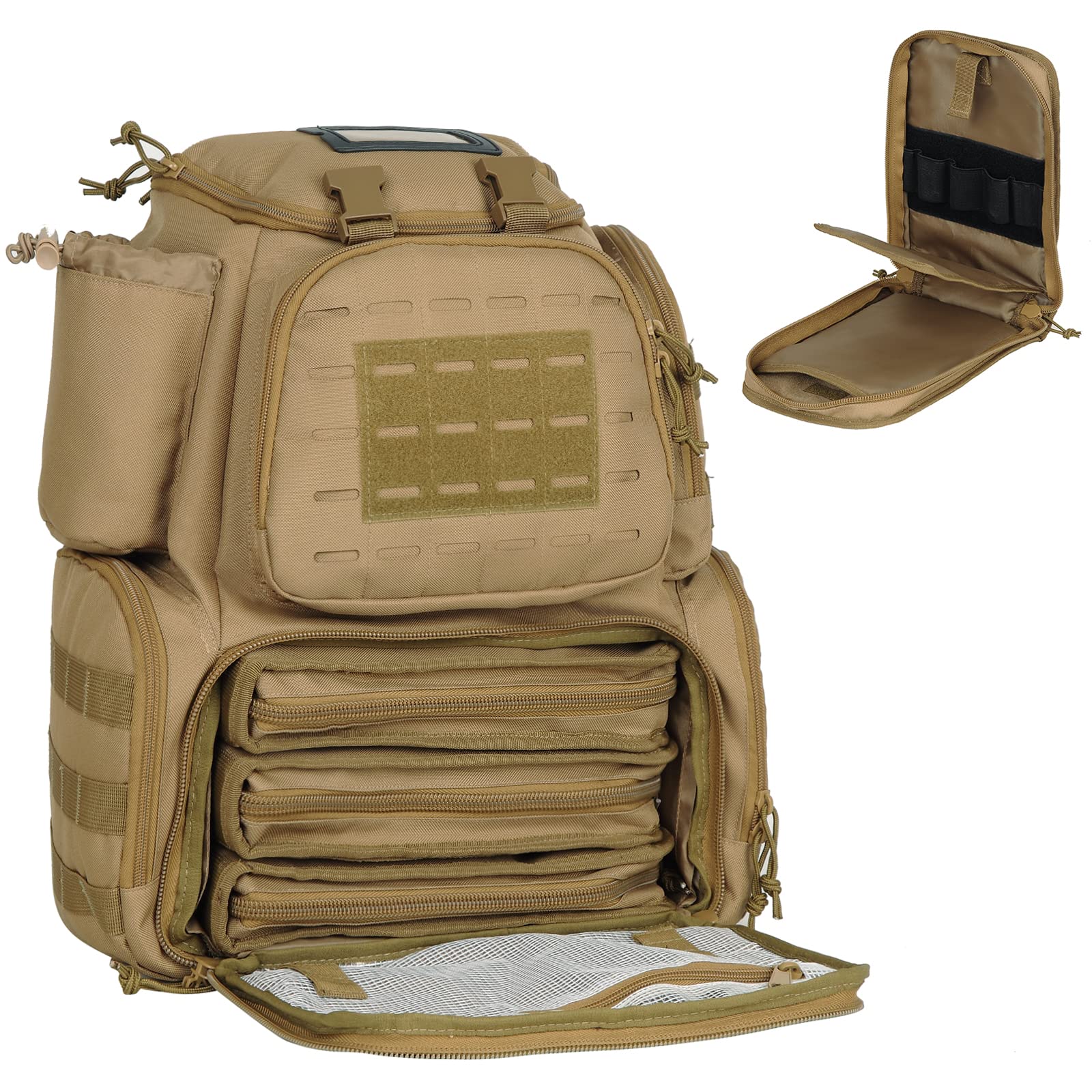 AUMTISC Pistol Gun Range Backpack with 3 Pistol Case(2226)